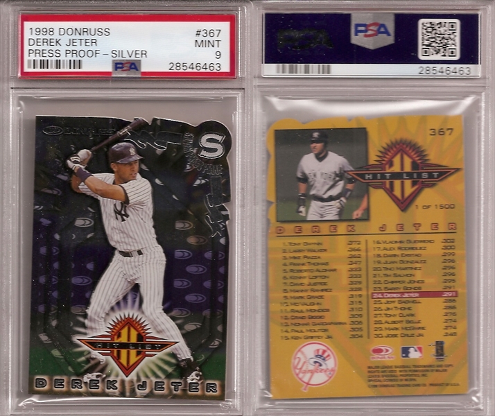 /999 Rare Derek Jeter Donruss ELITE outlet Dominators SP - PSA 9